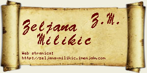 Željana Milikić vizit kartica